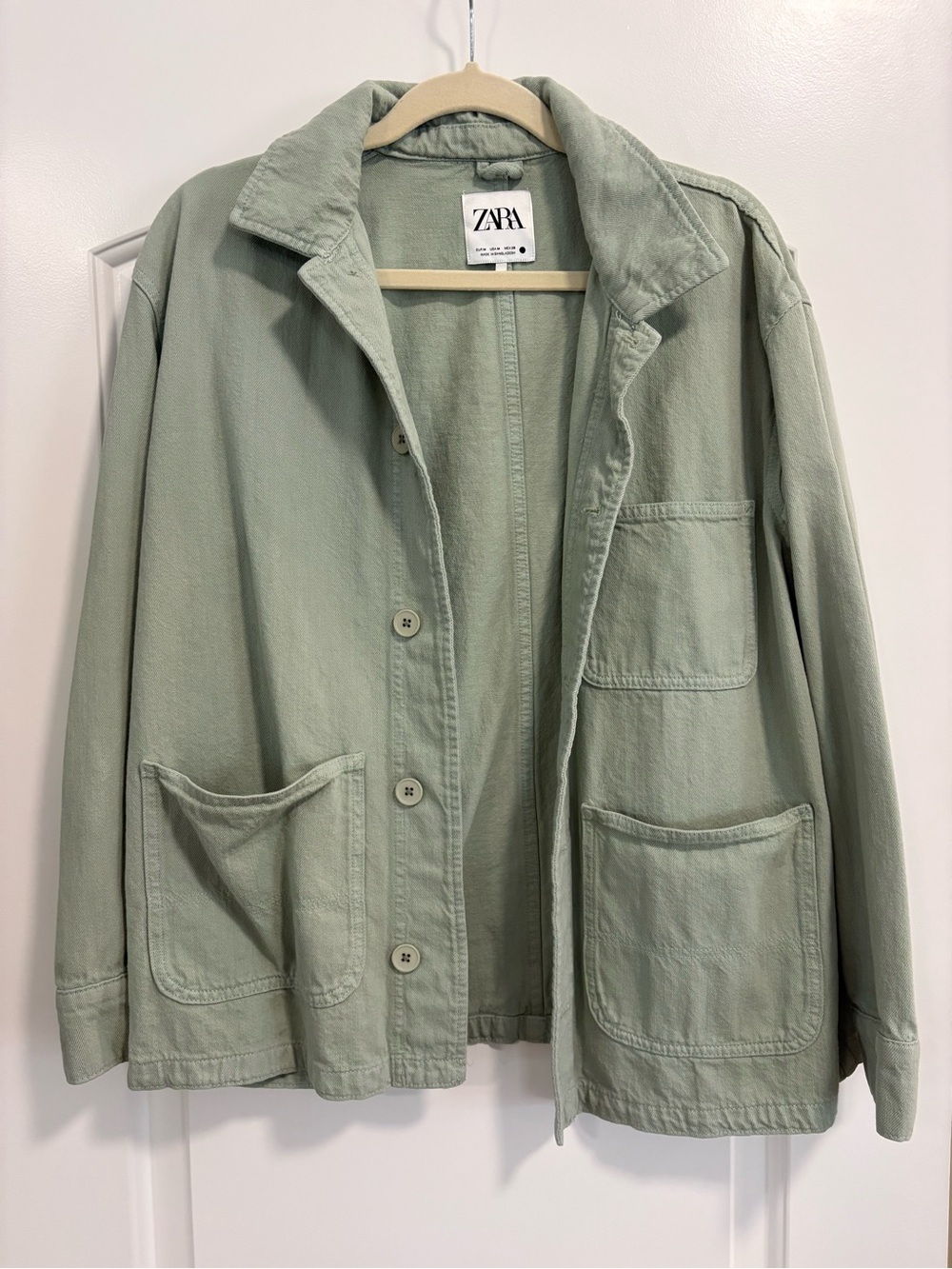 ZARA Light Sage Green Utility Jacket